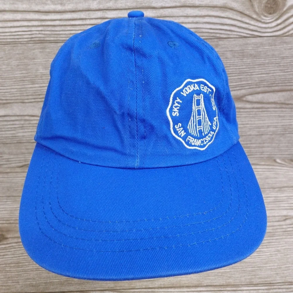 SKYY VODKA PROMO BLUE ADJUSTABLE‎ STRAPBACK BASEBALL HAT CAP